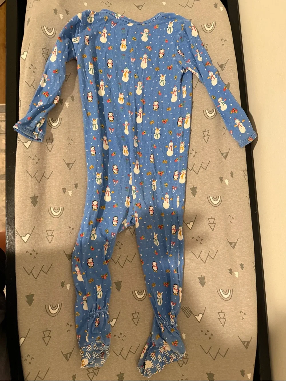 Magnetic Me Blue Snowman Footed One-Piece